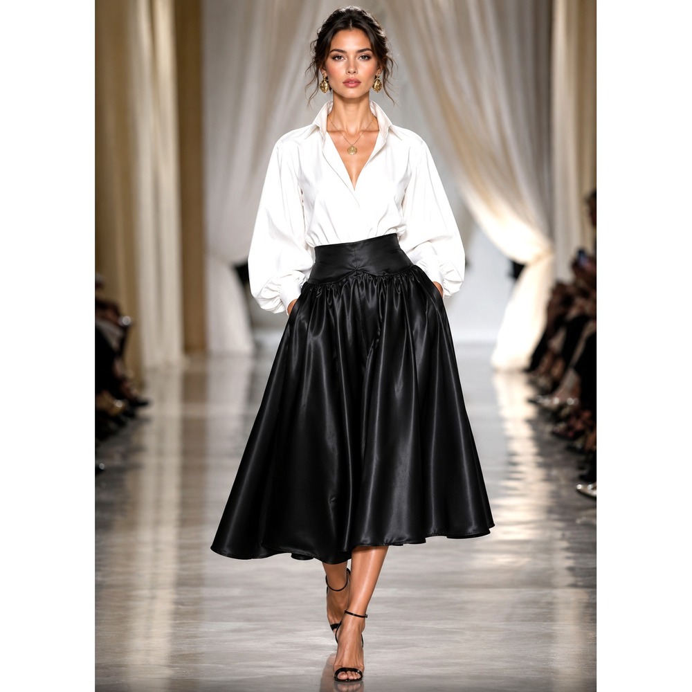 Vintage Scott McClintock Millennium 2000 Maxi Skirt Taffeta sz 10 Basque NEW